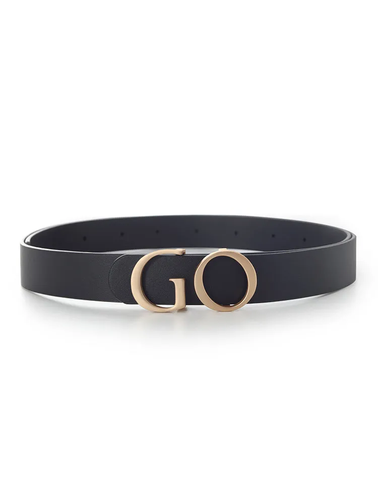 GO Letter Middle Size Women Leather Belt