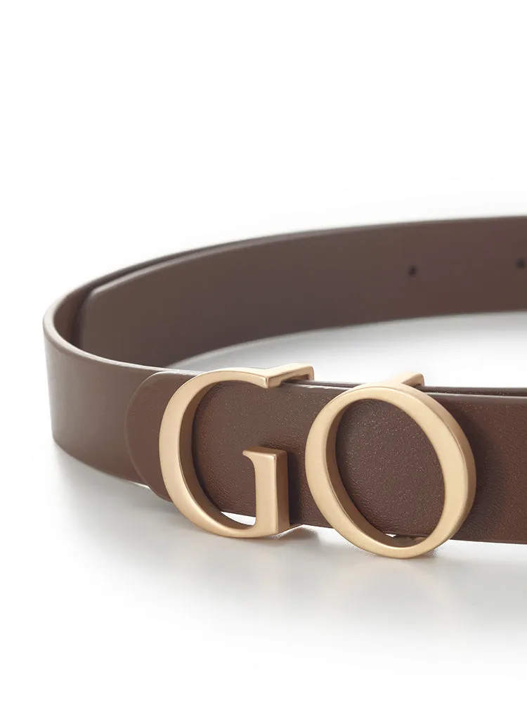 GO Letter Middle Size Women Leather Belt