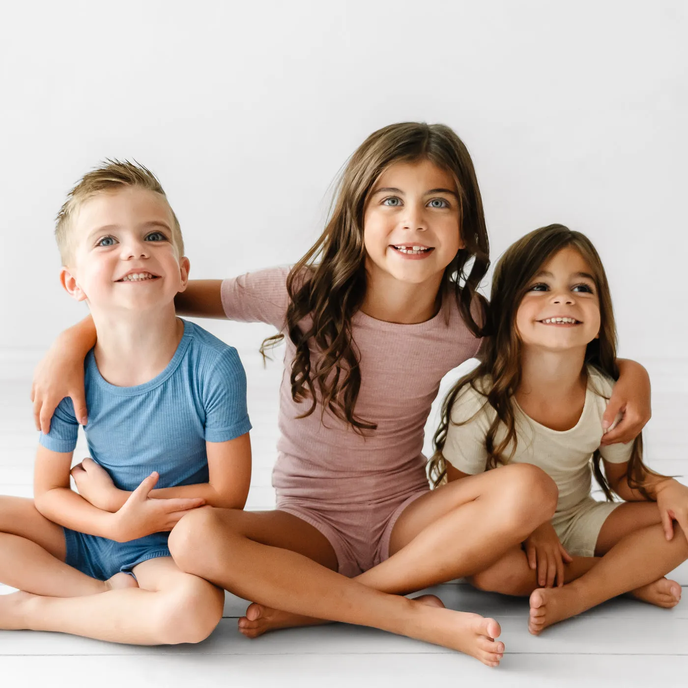 Heather Mauve Ribbed Two-Piece Short Sleeve & Shorts Pajama Set