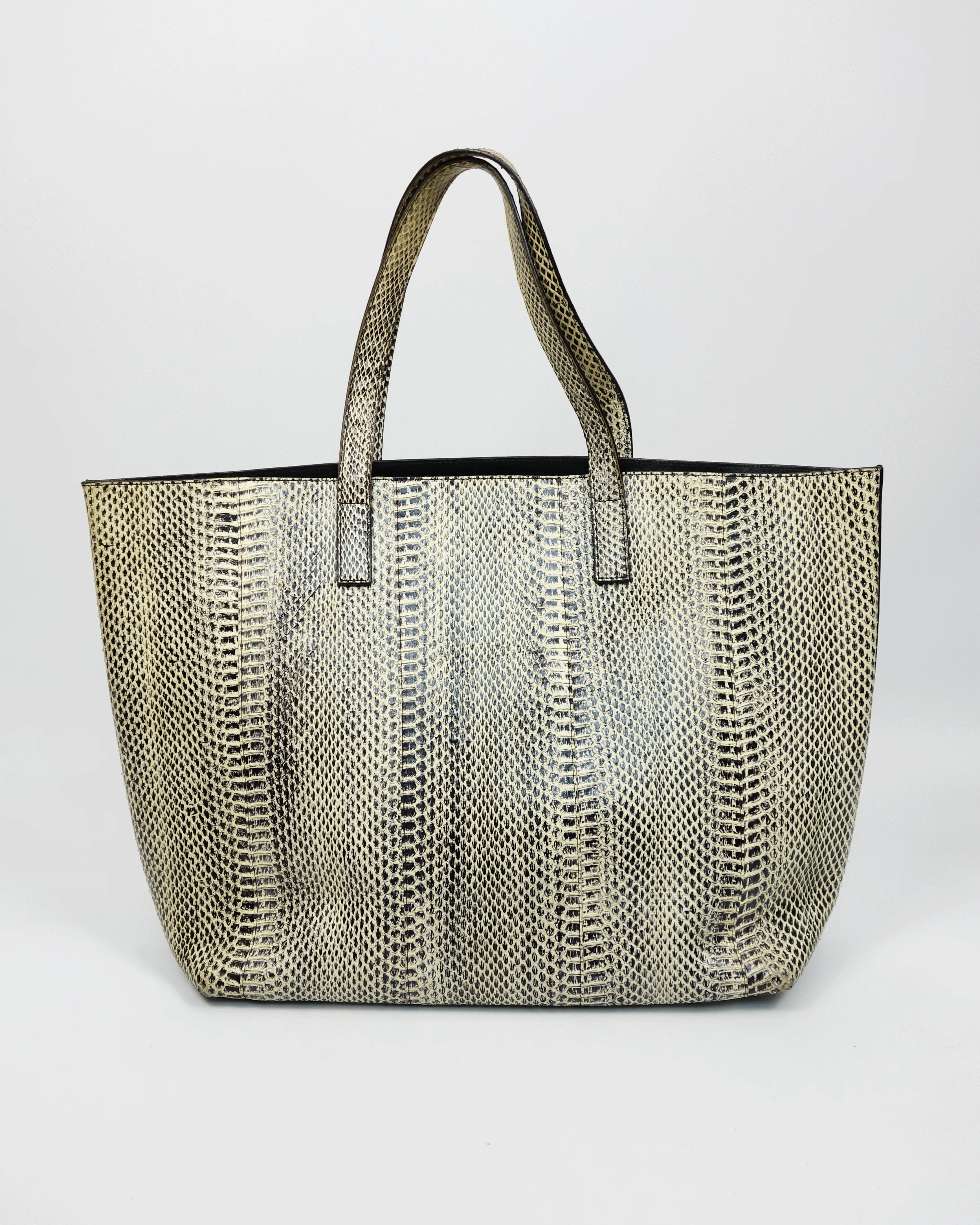 Jil Sander Snake-Skin Textured Leather Tote Bag 2000's