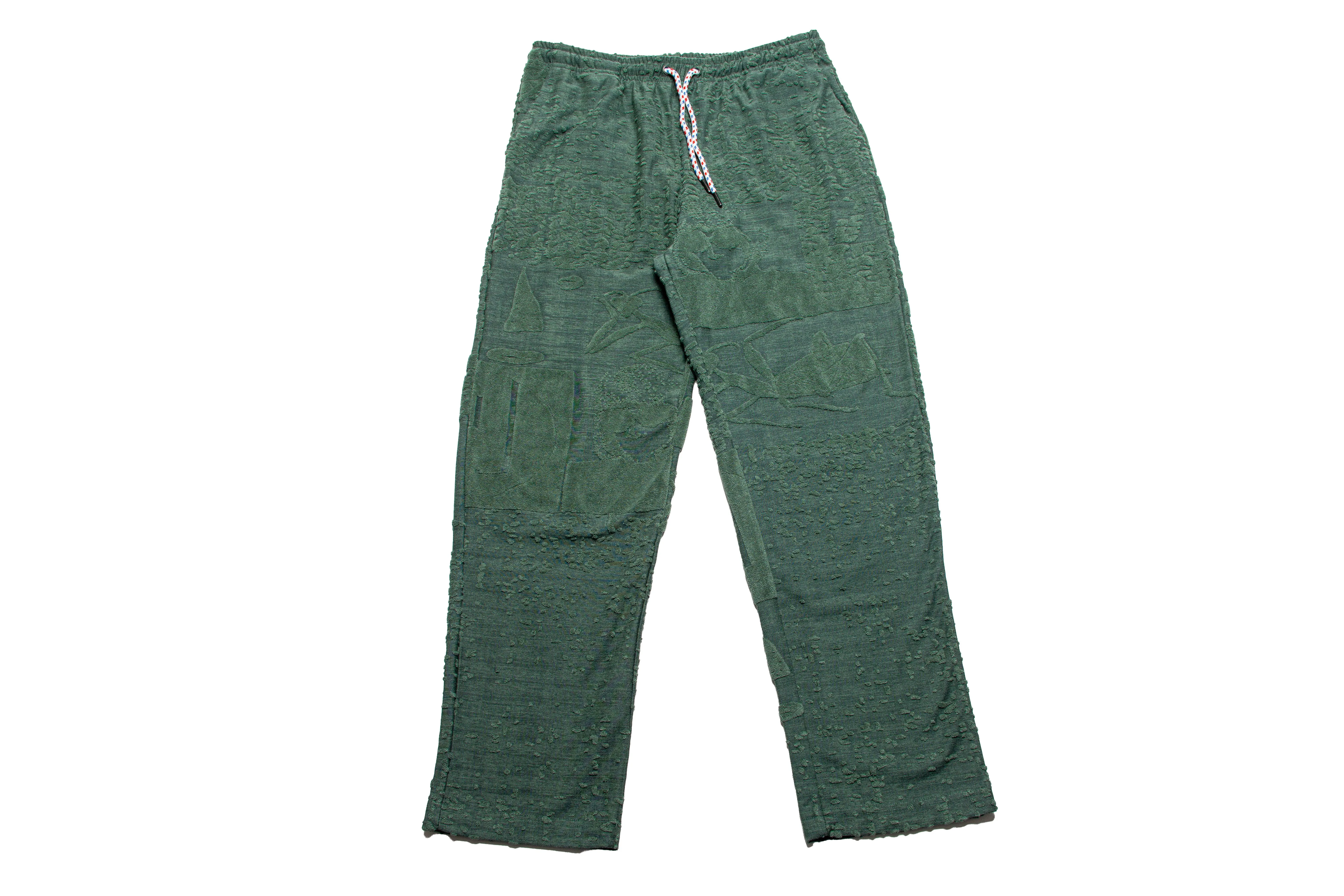 Jungles Jungles Symbols Terry Towelling Pants "Green"