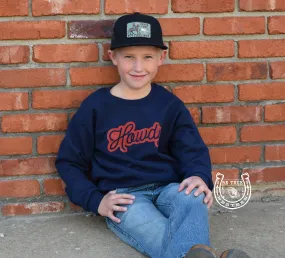 Kids Navy HOWDY Crew Sweater