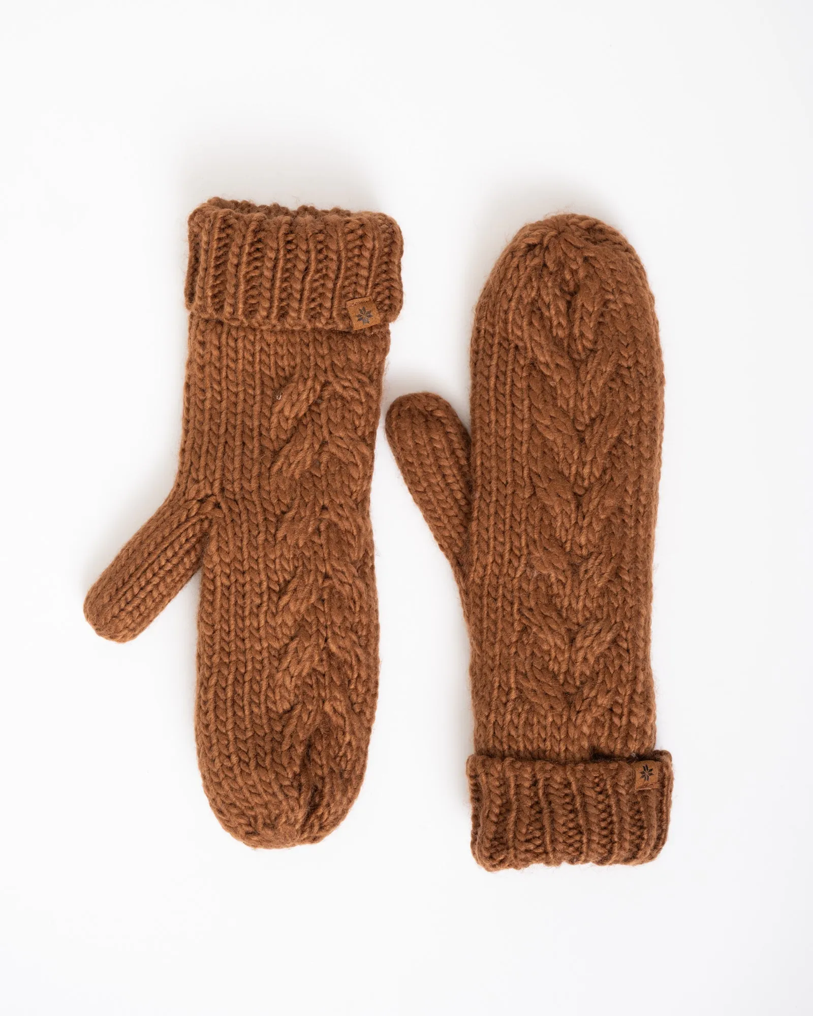 Knitted Mittens Elsy Mid Brown