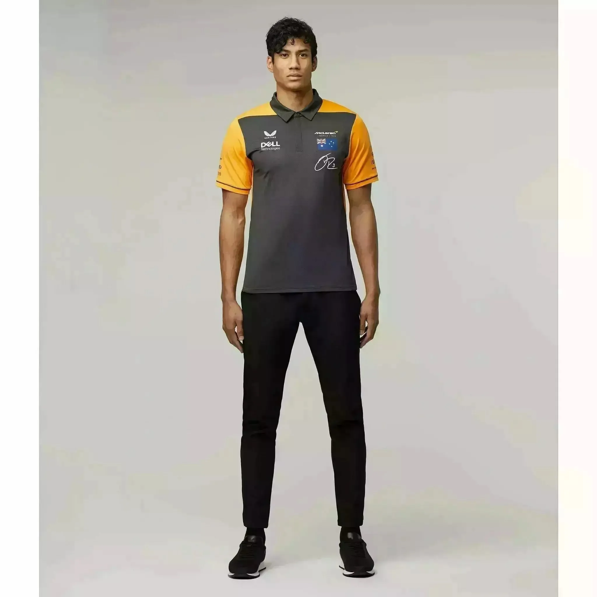 McLaren F1 Men's Daniel Ricciardo Team Drivers Polo Shirt - Papaya/Phantom