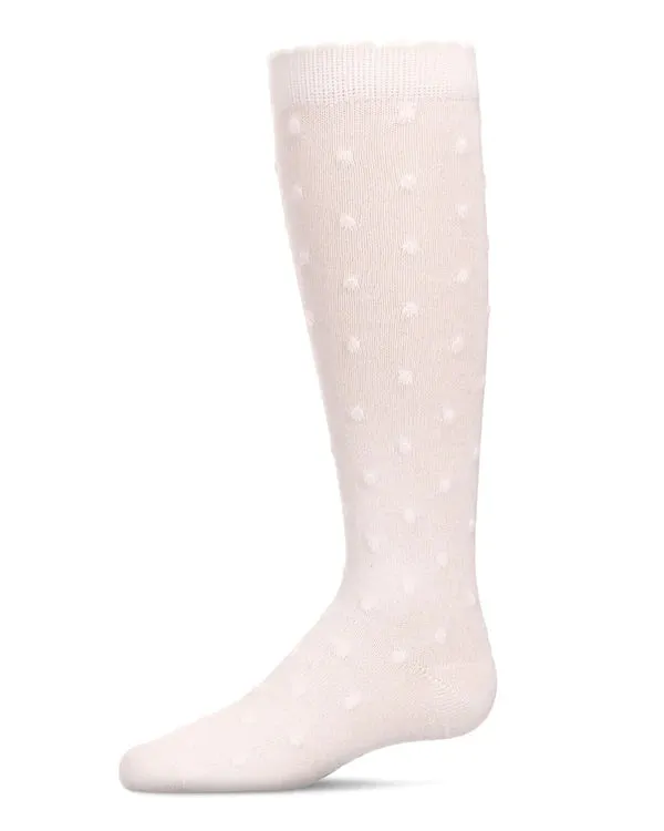 MeMoi Swiss Dot Knee High Winter White