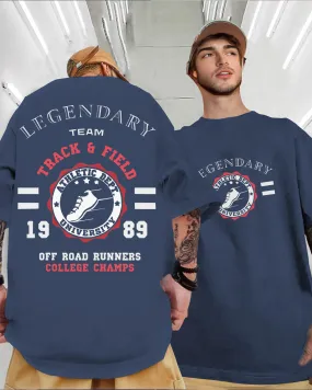 Men Legend Printed Oversized Navy Blue T-shirt