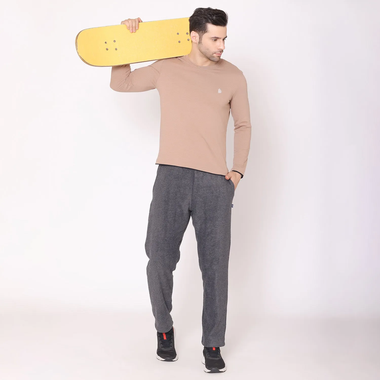 Men Regular Fit Polar Track Pants - Anthra