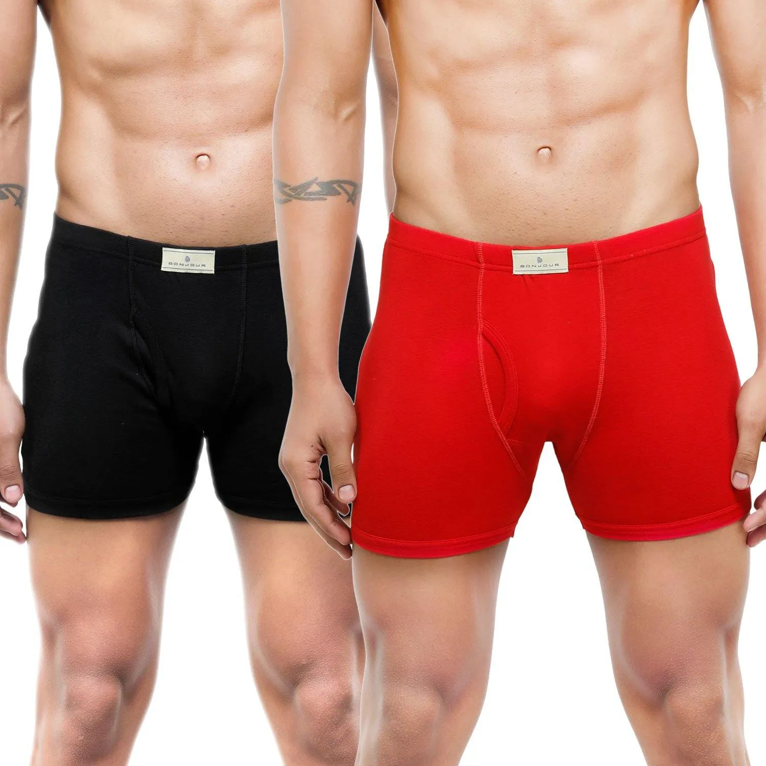 Men's Mid-Rise Classic Cotton Trunks - Pack Of 2