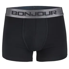 Men's Mid-Rise Premia Cotton Trunk With Elasticated Band - Black