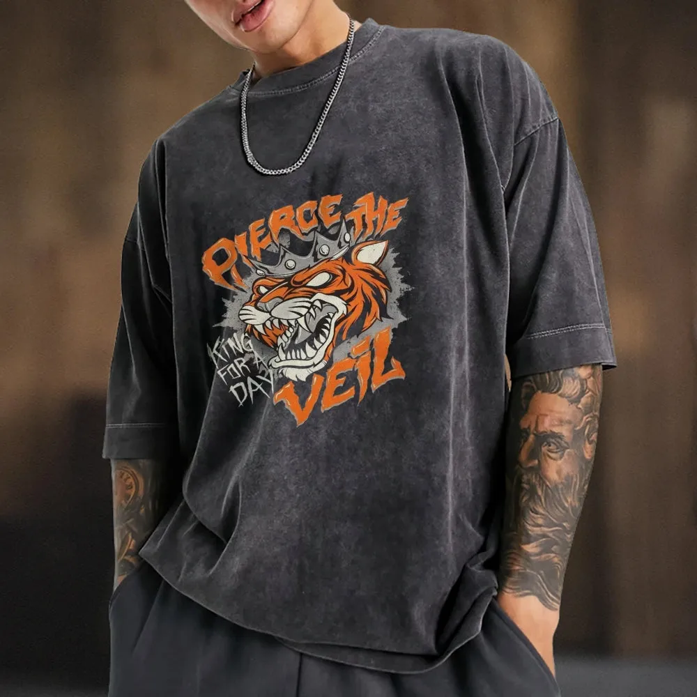 Mens Tiger Print Tee