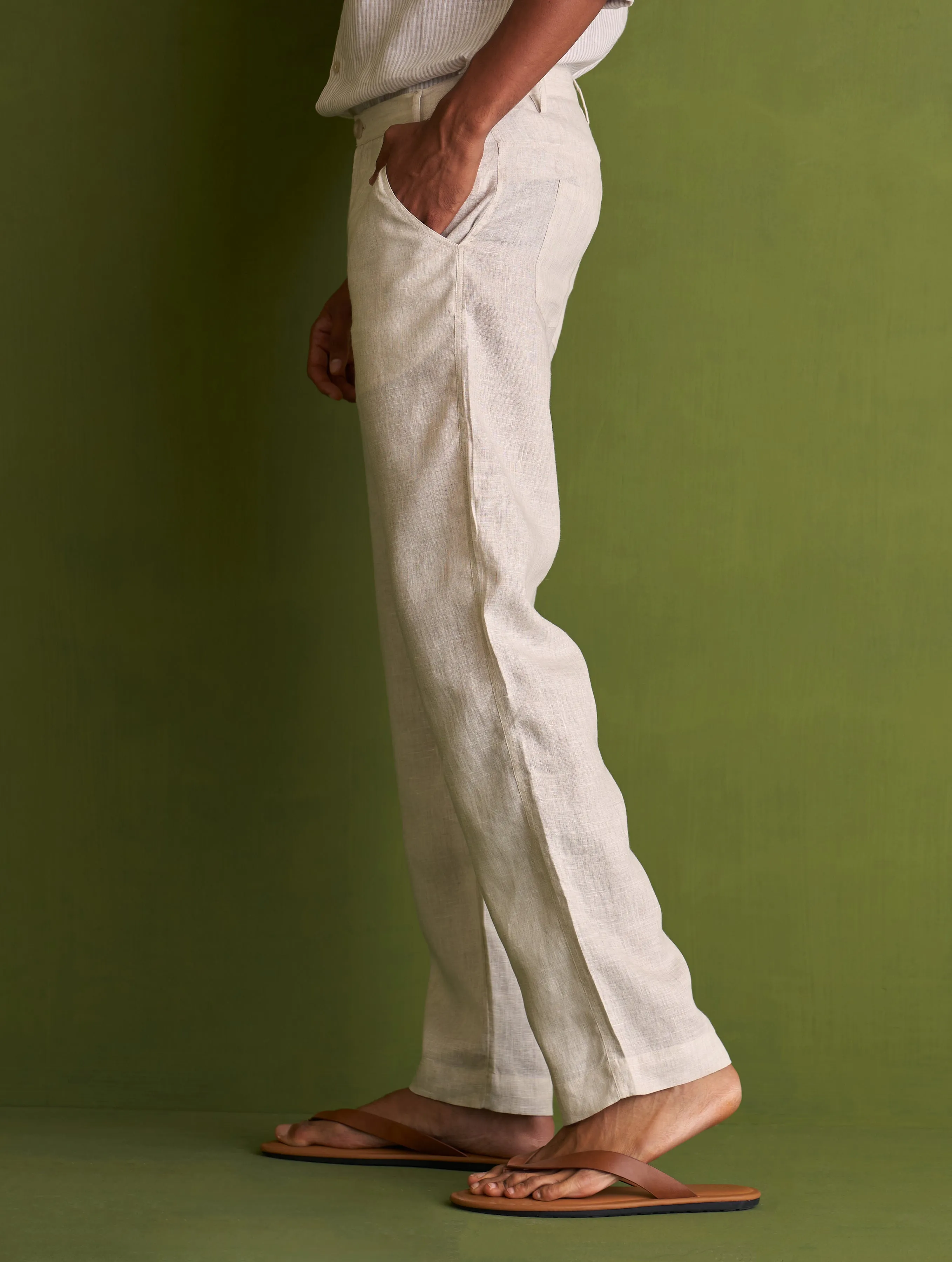 Neo Classic Linen Pant - Off-White