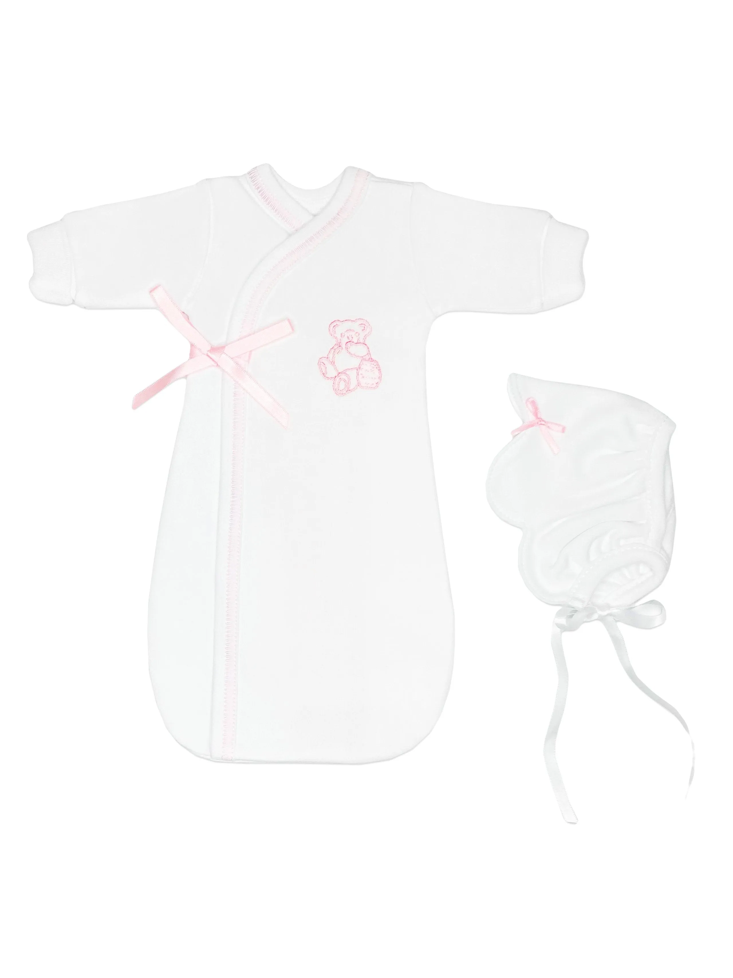 Neonatal Burial Gown, White & Pink