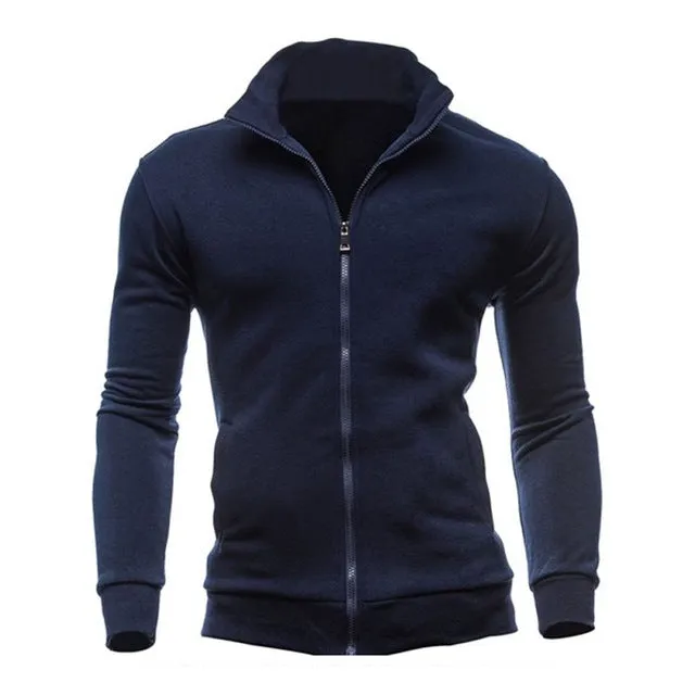 New Basic Zip Hoodies Sweatshirt Autumn Spring Men Up Jacket Casual Long Sleeve Slim Fitness Hoody Sportswear Male