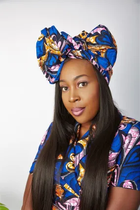 New In African Ankara Print Headwrap/Headtie - Hawa