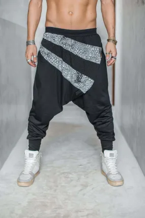 Ninja Warrior AGUNG - Patterned Cotton Harem Drop Crotch Pants