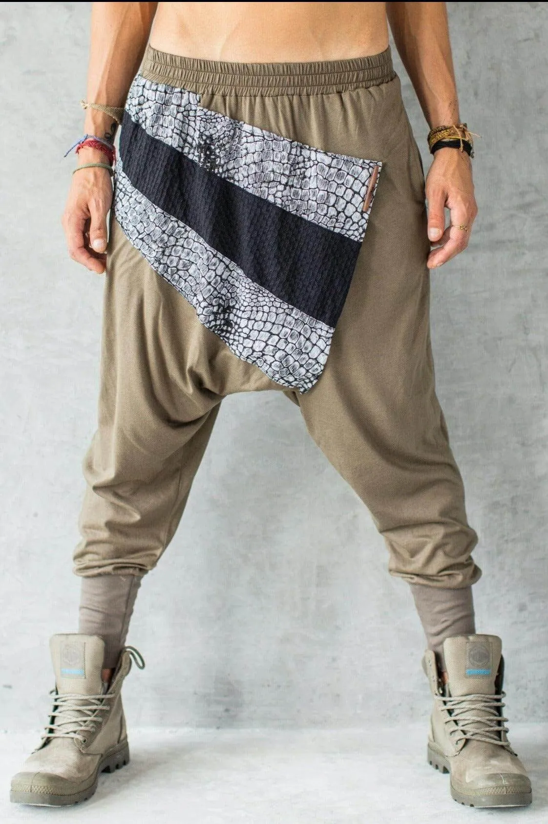 Ninja Warrior AGUNG - Patterned Cotton Harem Drop Crotch Pants