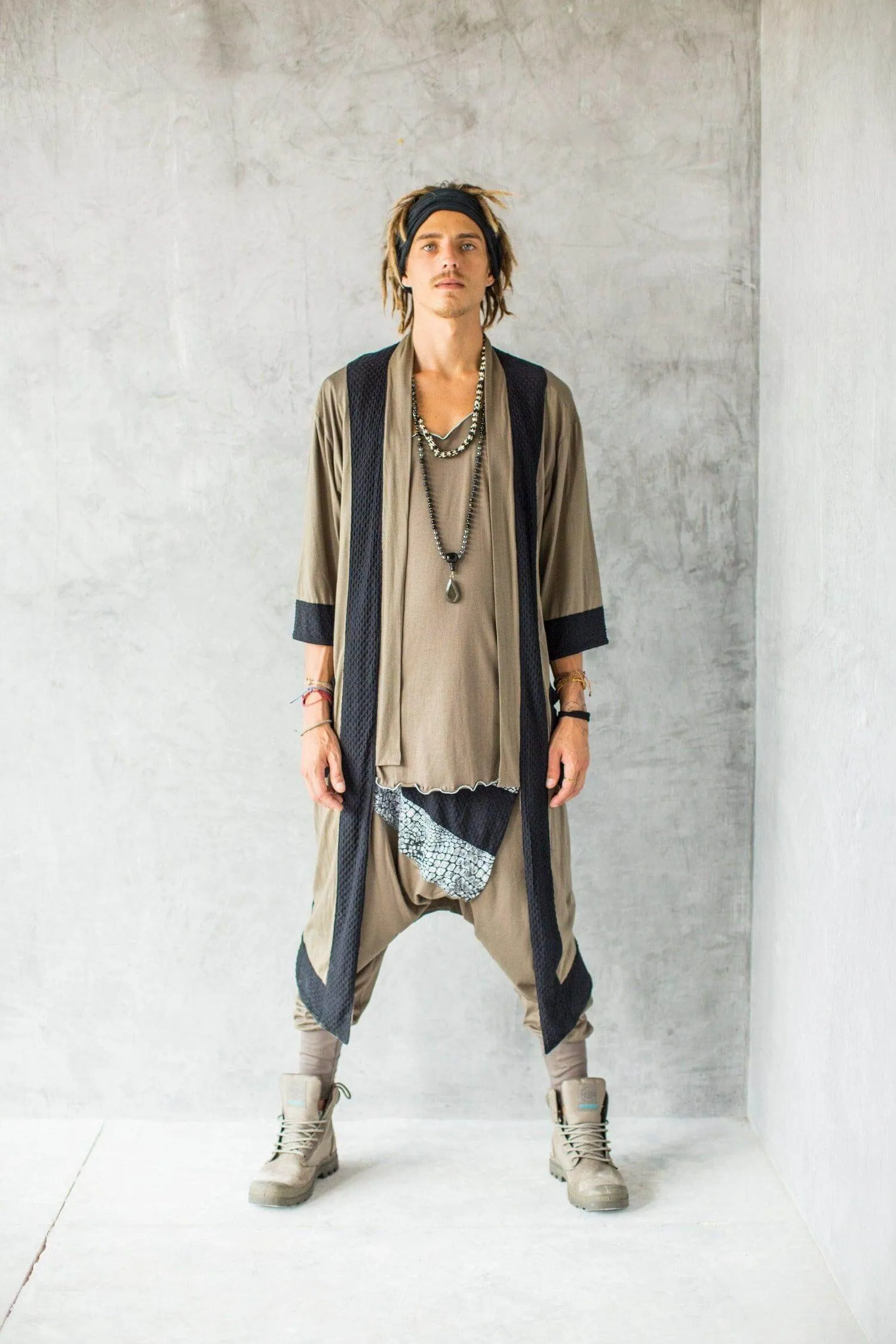 Ninja Warrior AGUNG - Patterned Cotton Harem Drop Crotch Pants