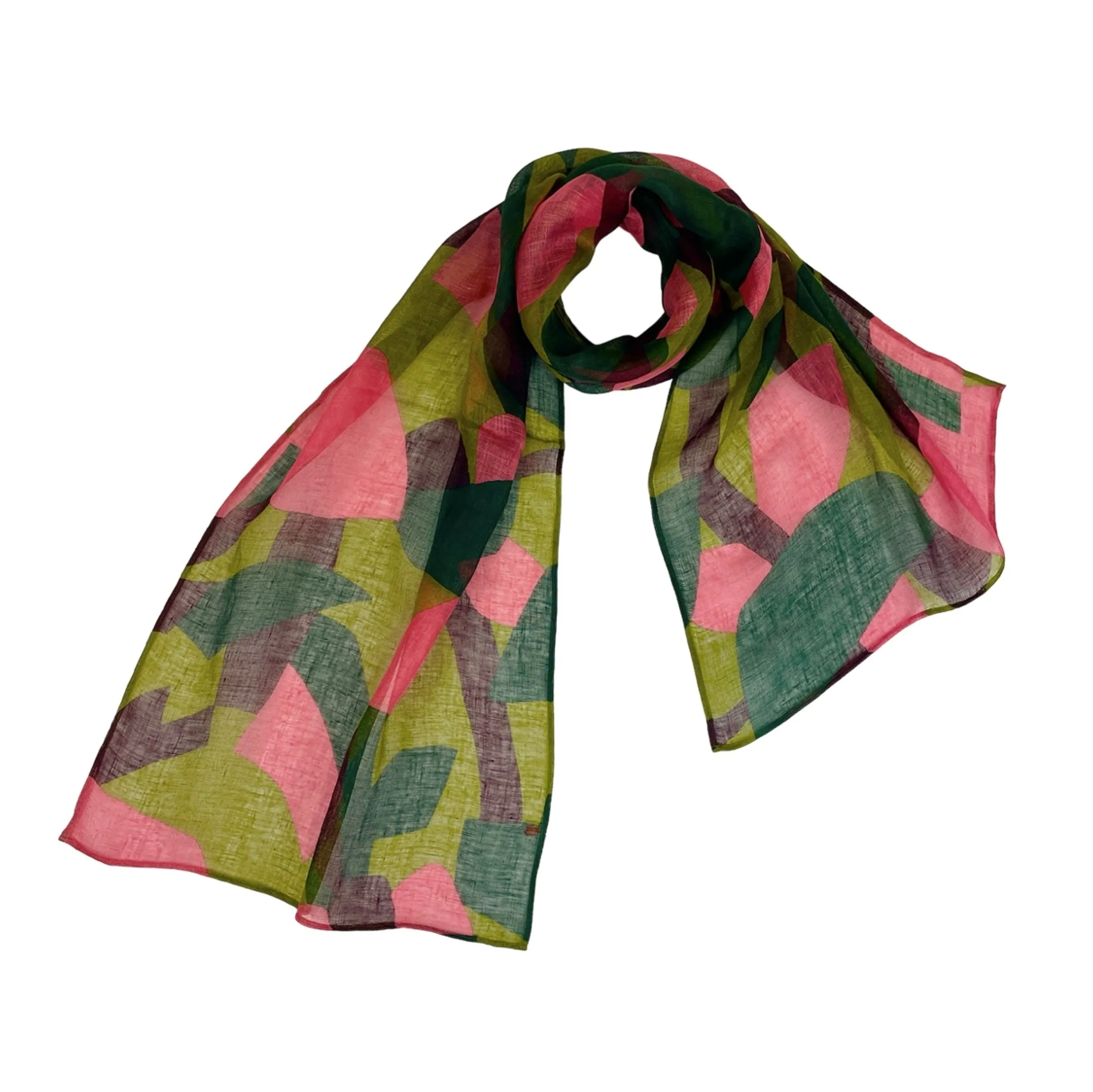 NUNO Scarf: "Buttercup" (Green/Pink/Maroon)