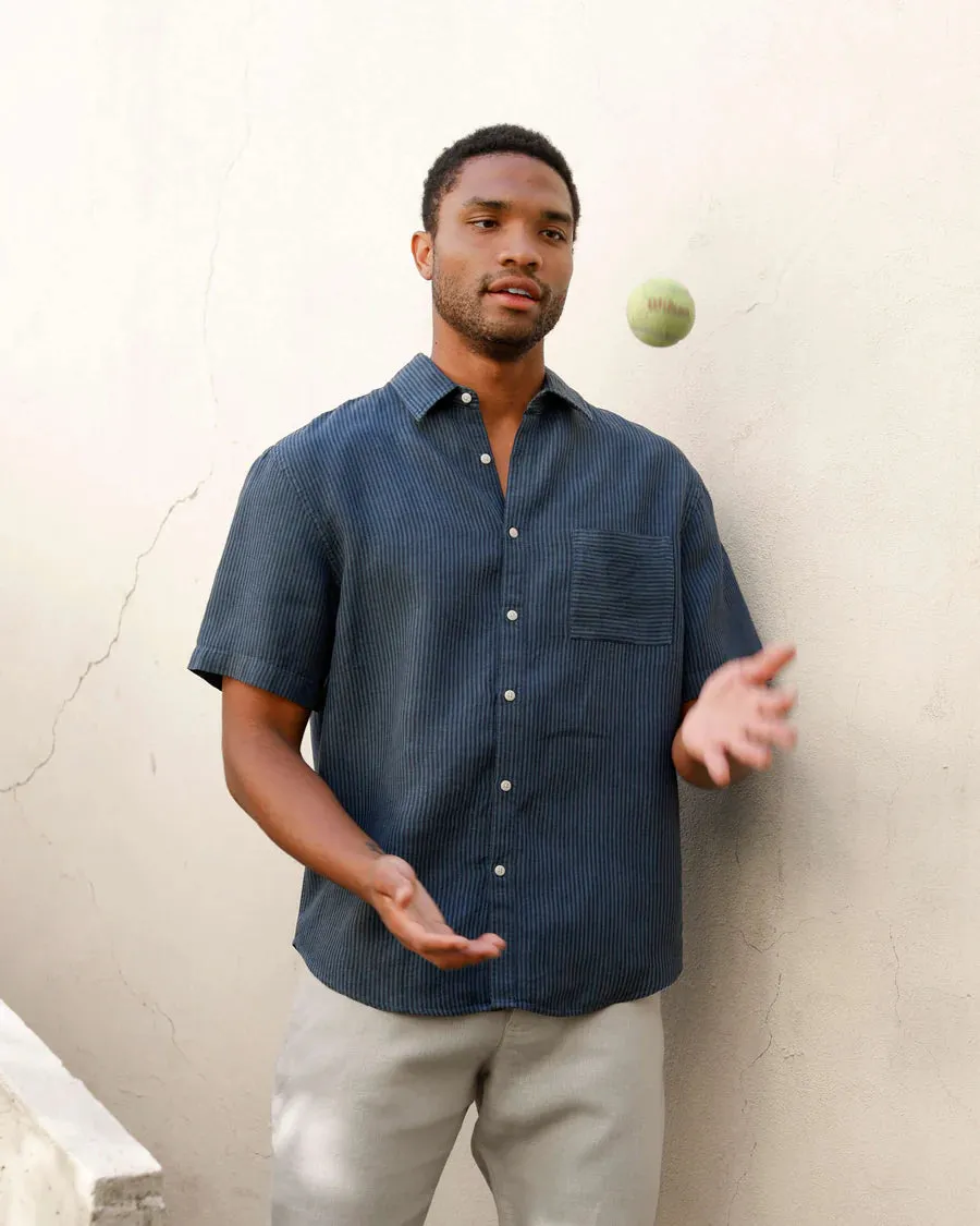 Ola Linen Shirt - Overdye Dusk