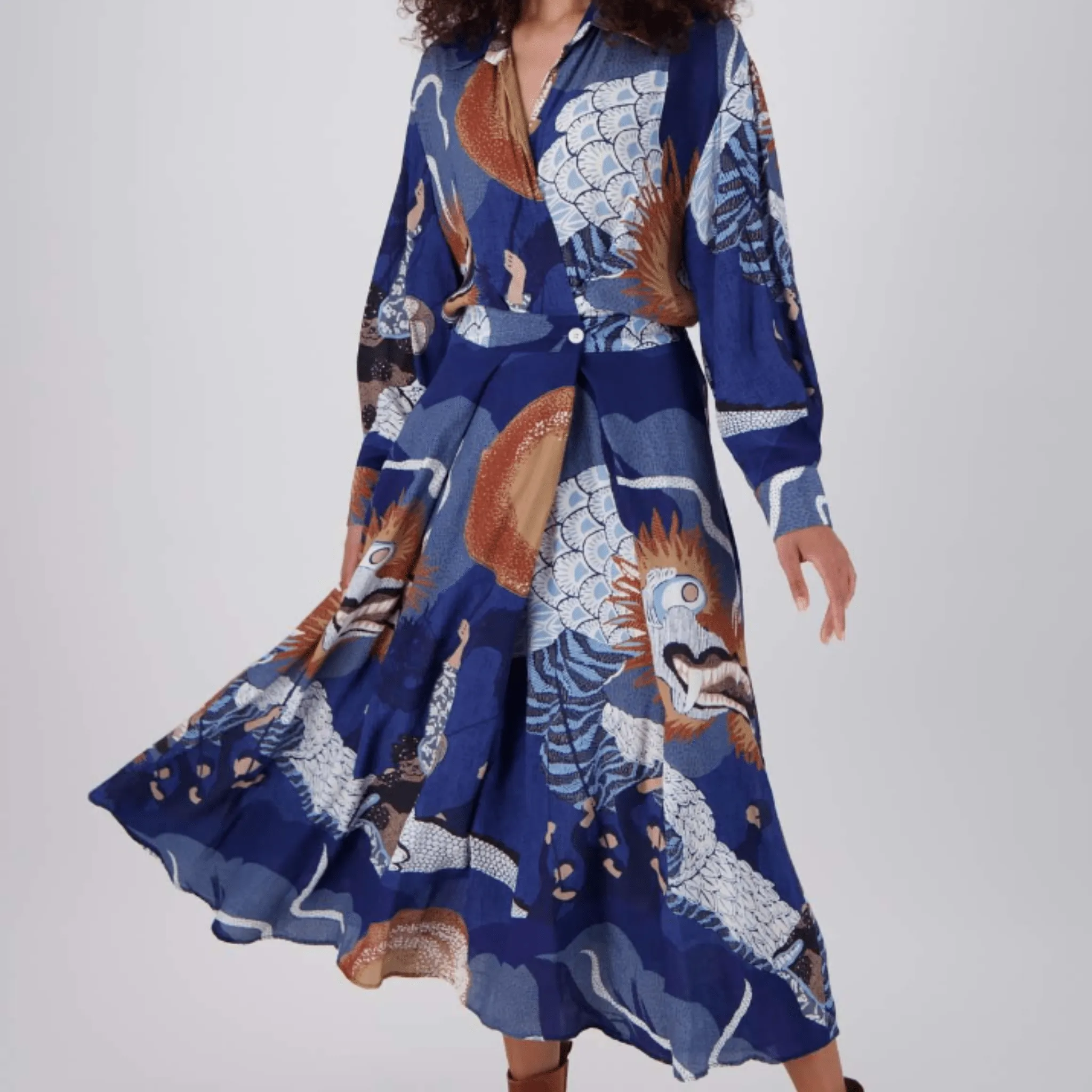 Olga De Polga Festival Parisian Wrap Dress Blue