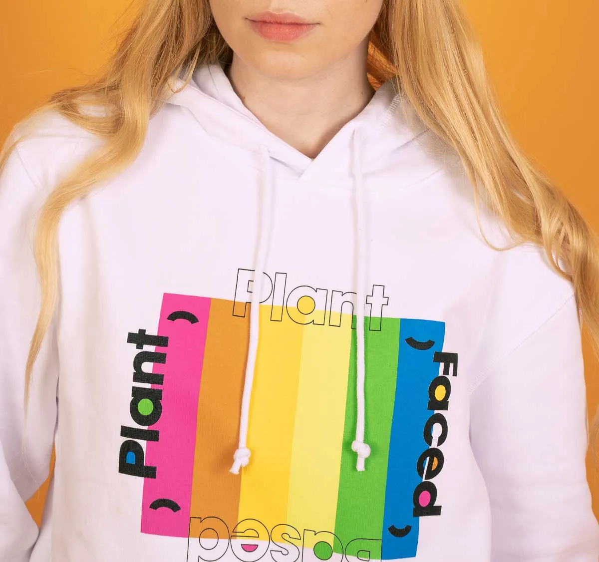 Plant Based Rainbow Hoodie - White