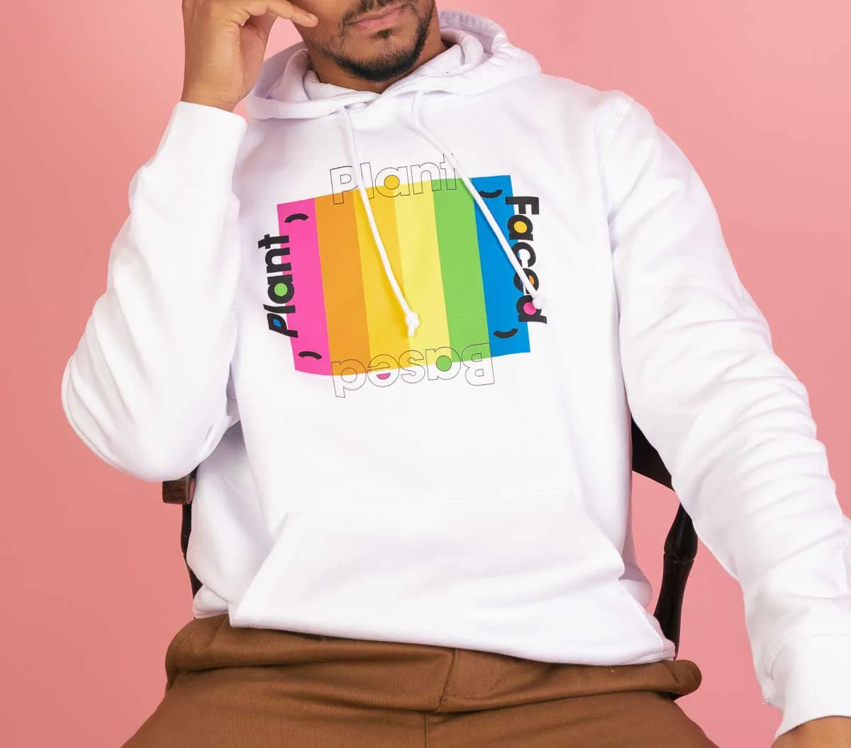 Plant Based Rainbow Hoodie - White