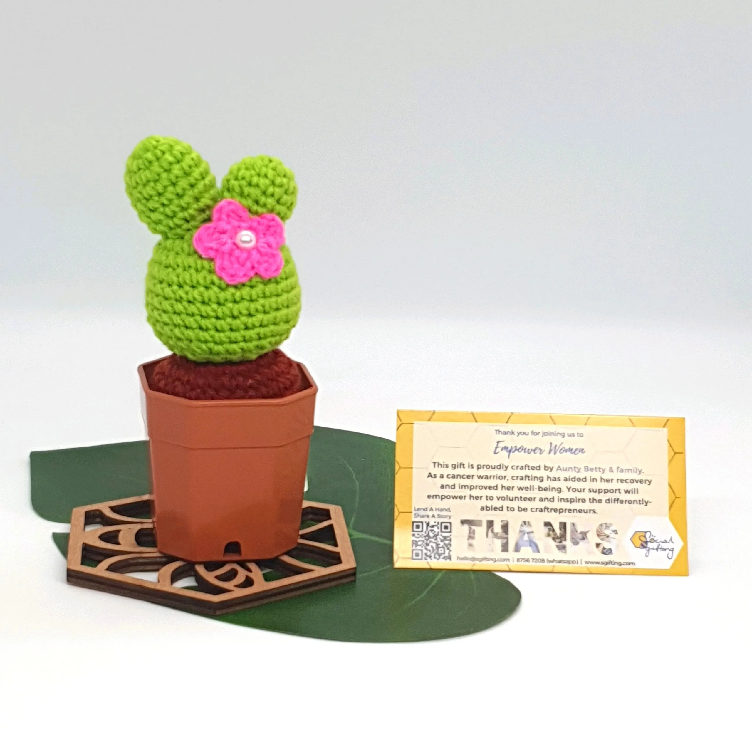 Potted Crochet Cactus