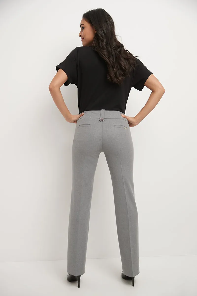 Pull-on Bootcut Trousers with Belt Loops & Tummy Control