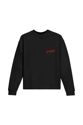 Purple Brand Oversized Long Sleeve Tee-BLACK/RED