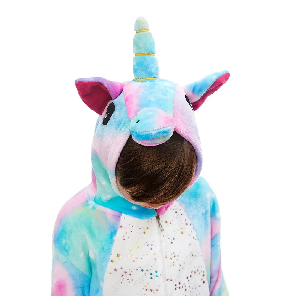 Rainbow Unicorn with Sparkling Stars Kids Onesie