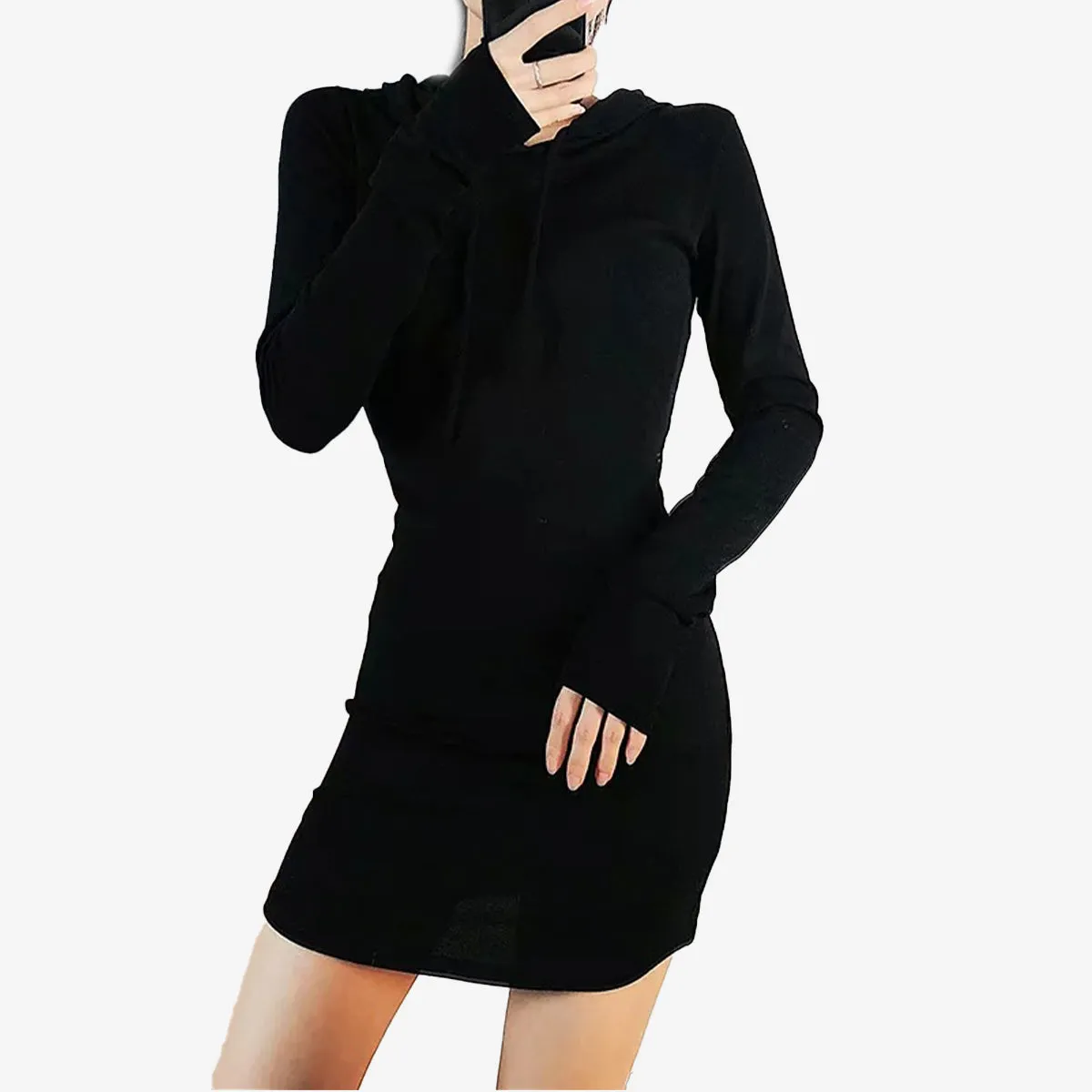 SALE - Casual Comfort Long Sleeve Hooded Sweatshirt Dress