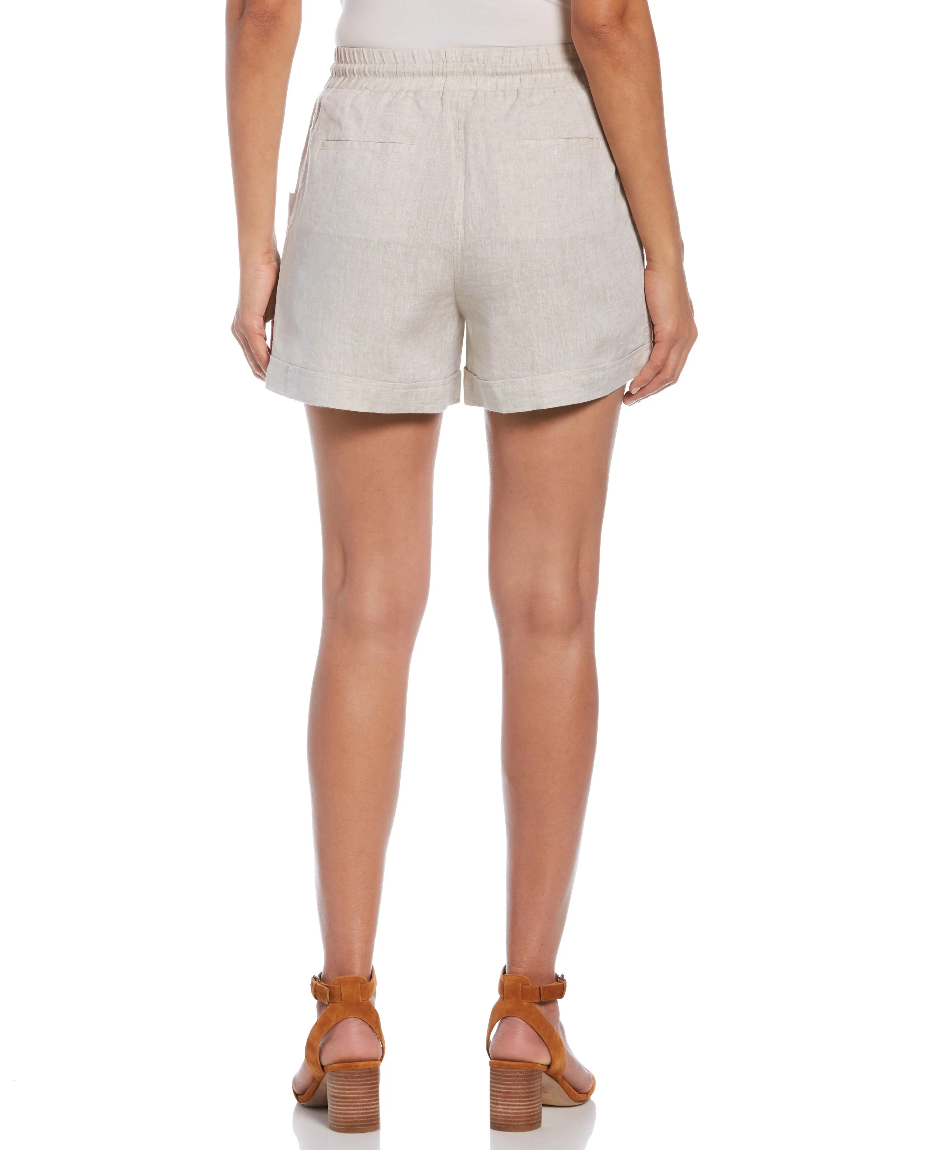 Seamed Linen Drawstring Short