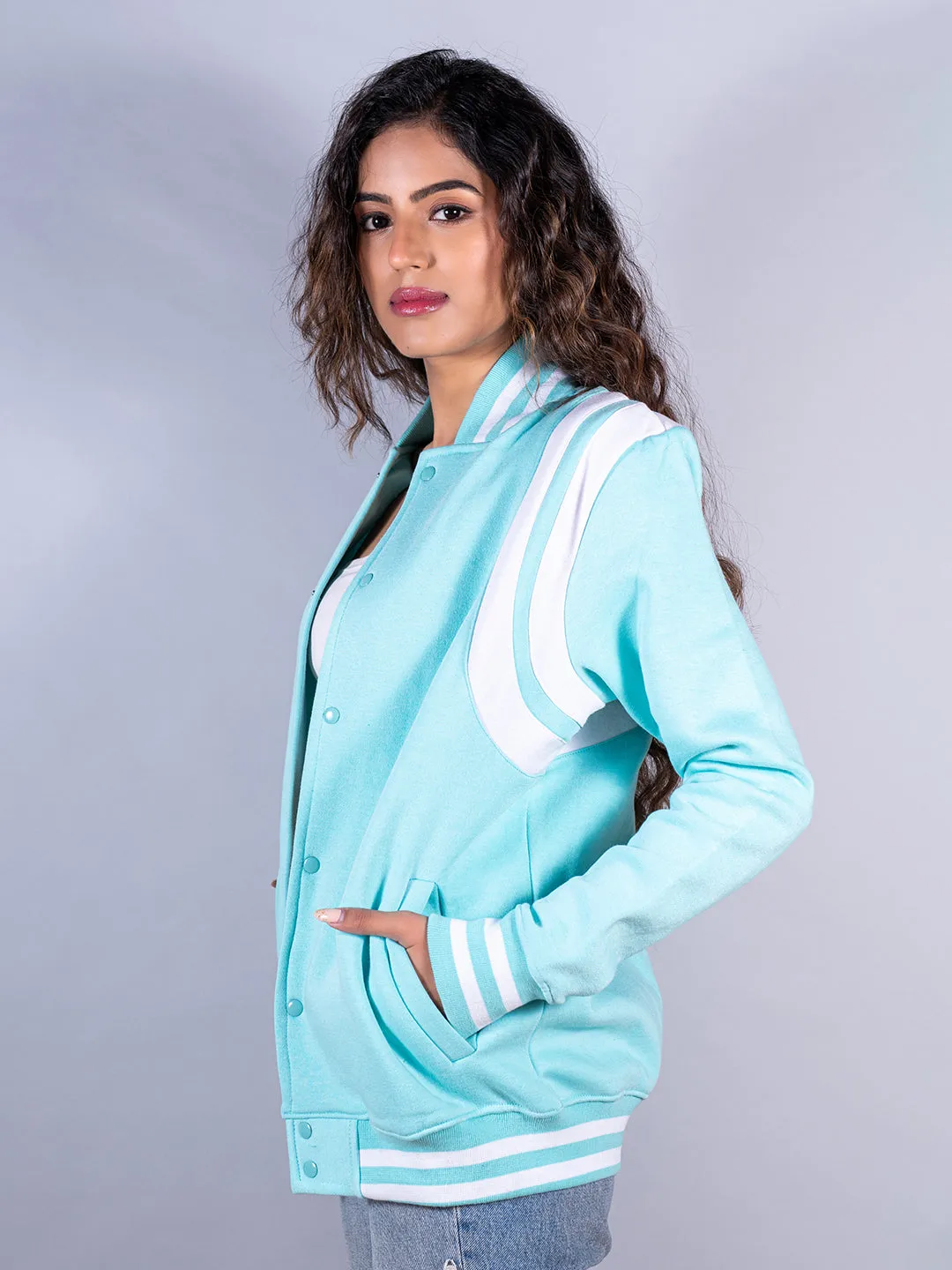 Sky Blue Varsity Jacket