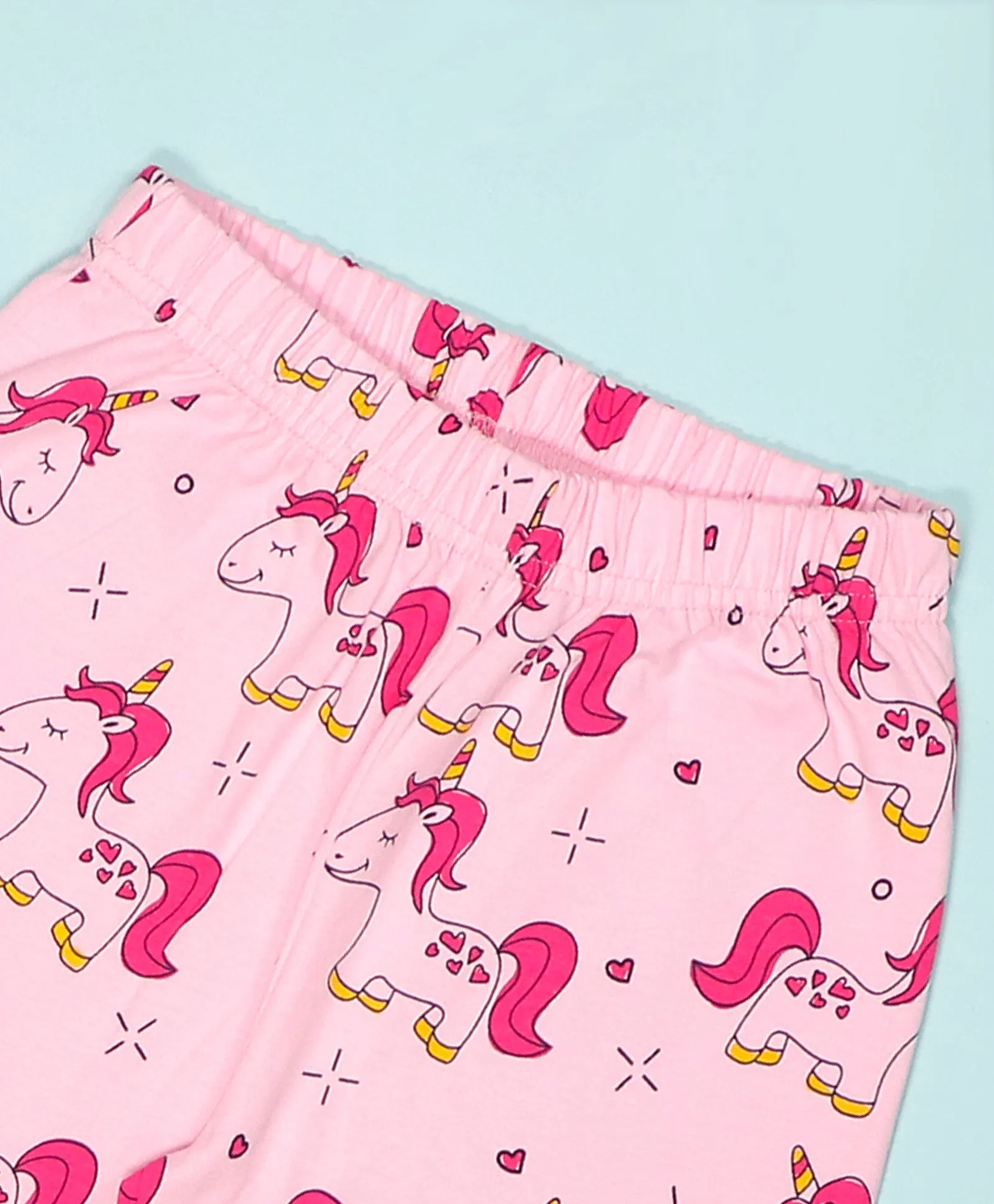 Unicorn Pattern Full Sleeves T-Shirt & Pajama Set