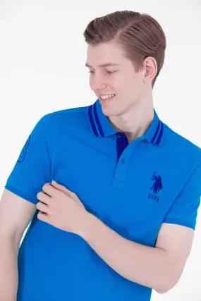 USPA Polo Shirt Men Sax VR045 USPOM164 Big Pony Logo Number 3 US Polo Assn.