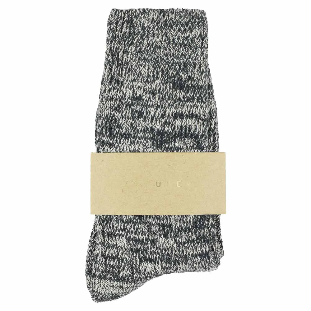 Women Melange Socks Dark Blue