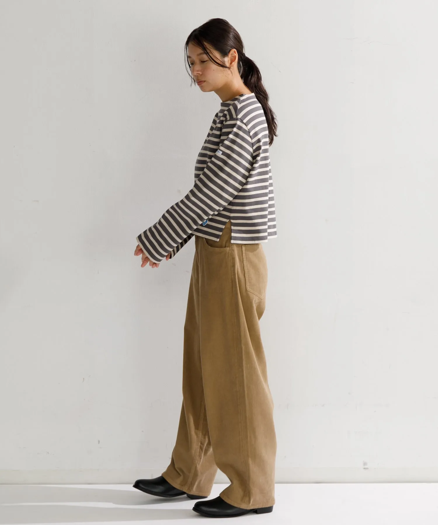 【WOMEN】ORCIVAL BOAT NECK L/S CROPPED P.O.