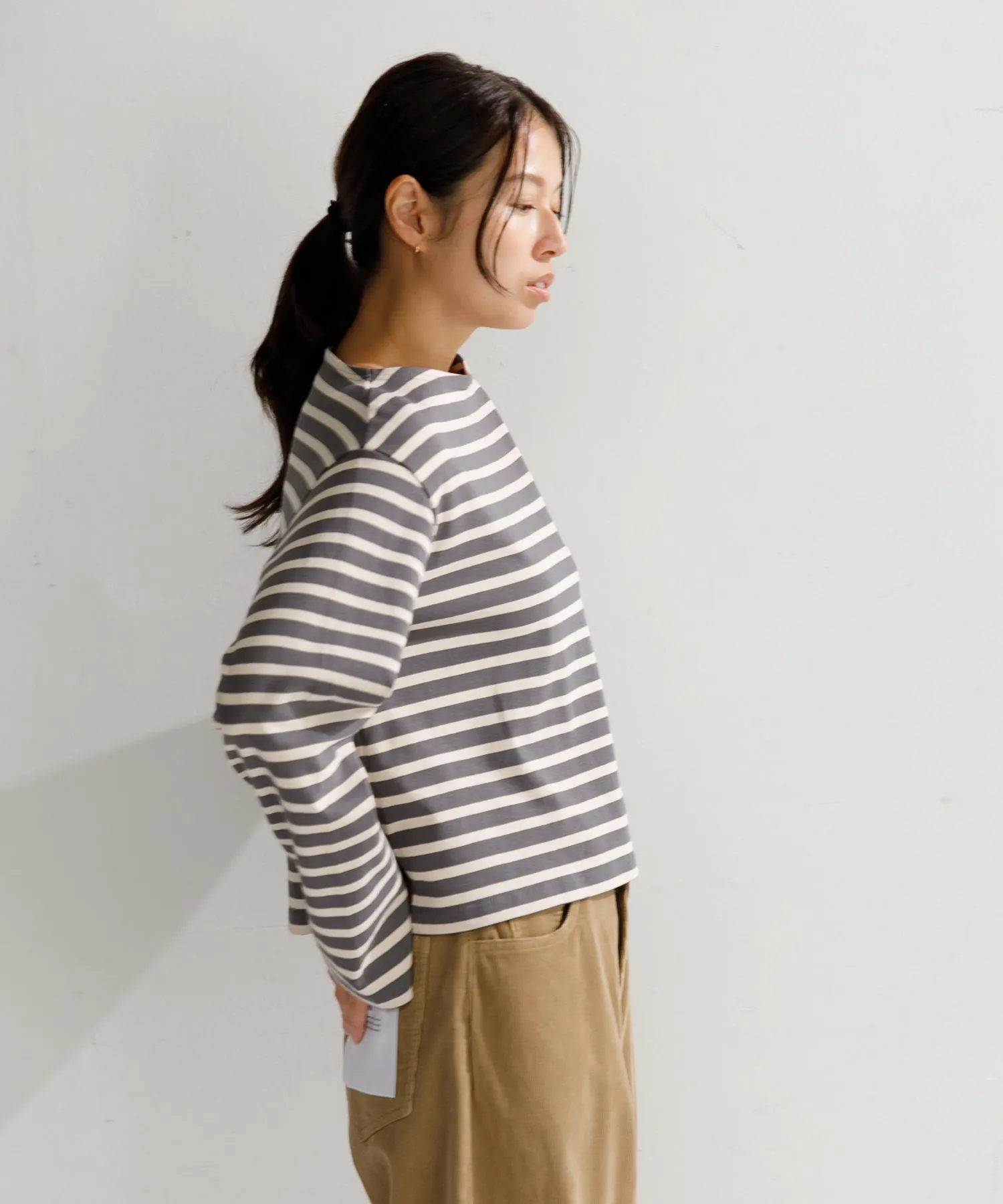 【WOMEN】ORCIVAL BOAT NECK L/S CROPPED P.O.