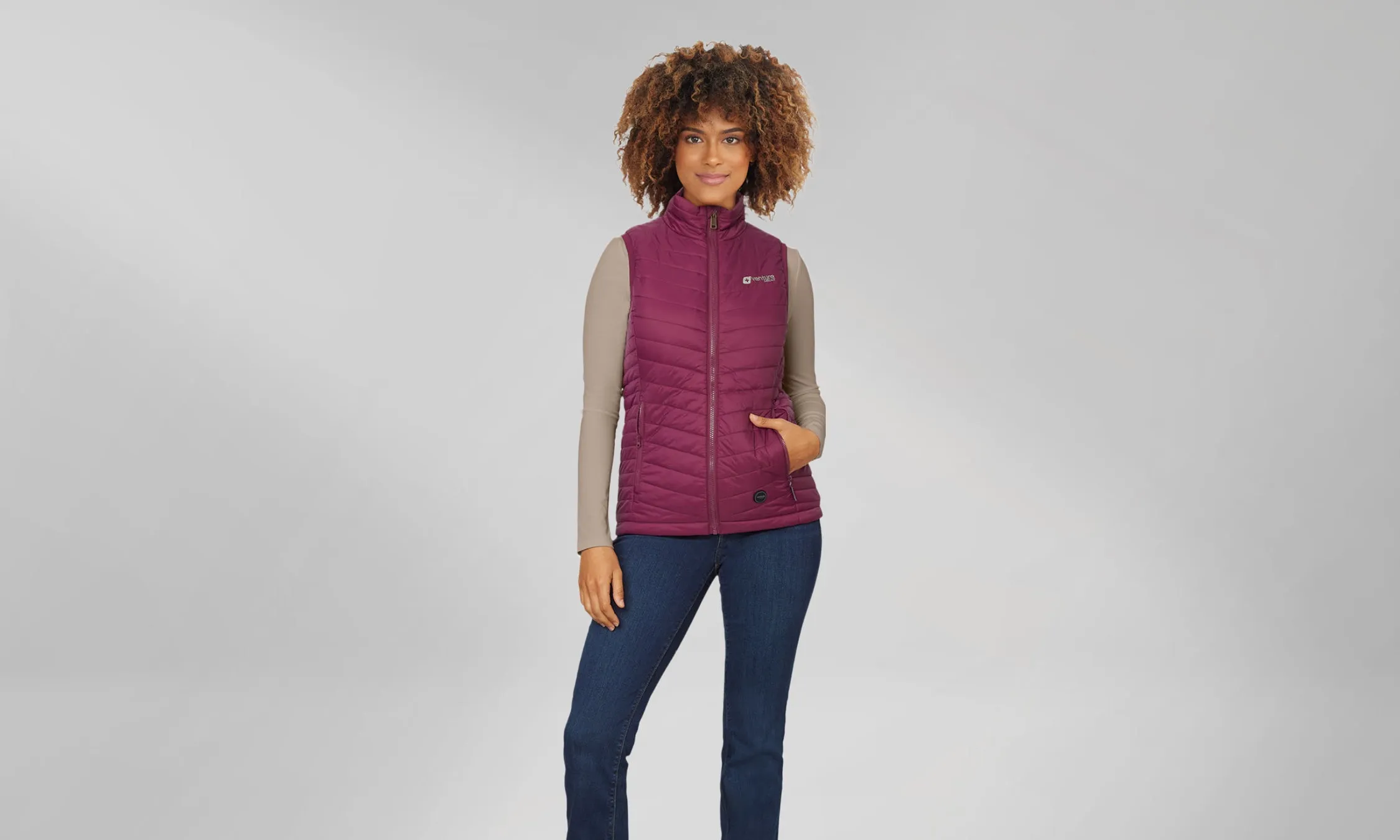 Women's 13W Heated Puffer Vest with HeatSync  - Plum