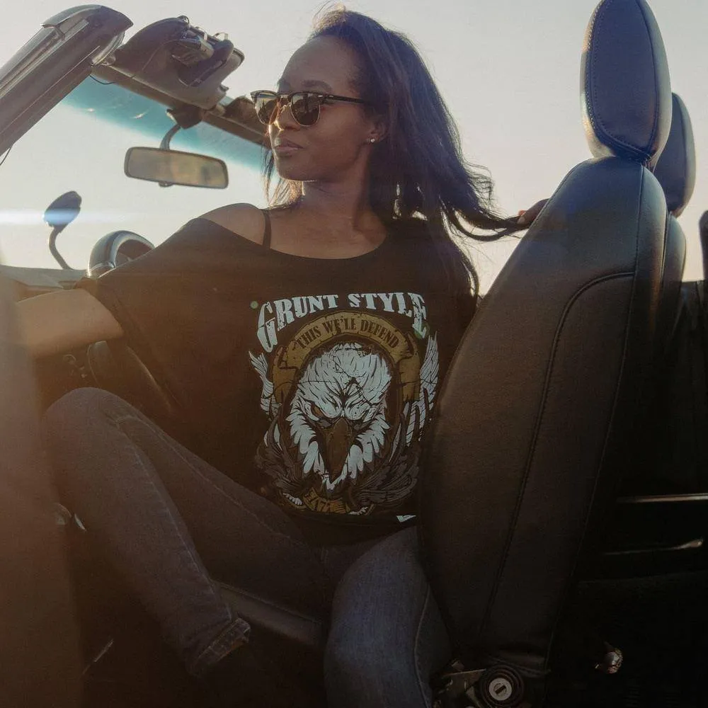 Women's Easy Rider Eagle Slouchy T-Shirt - Black