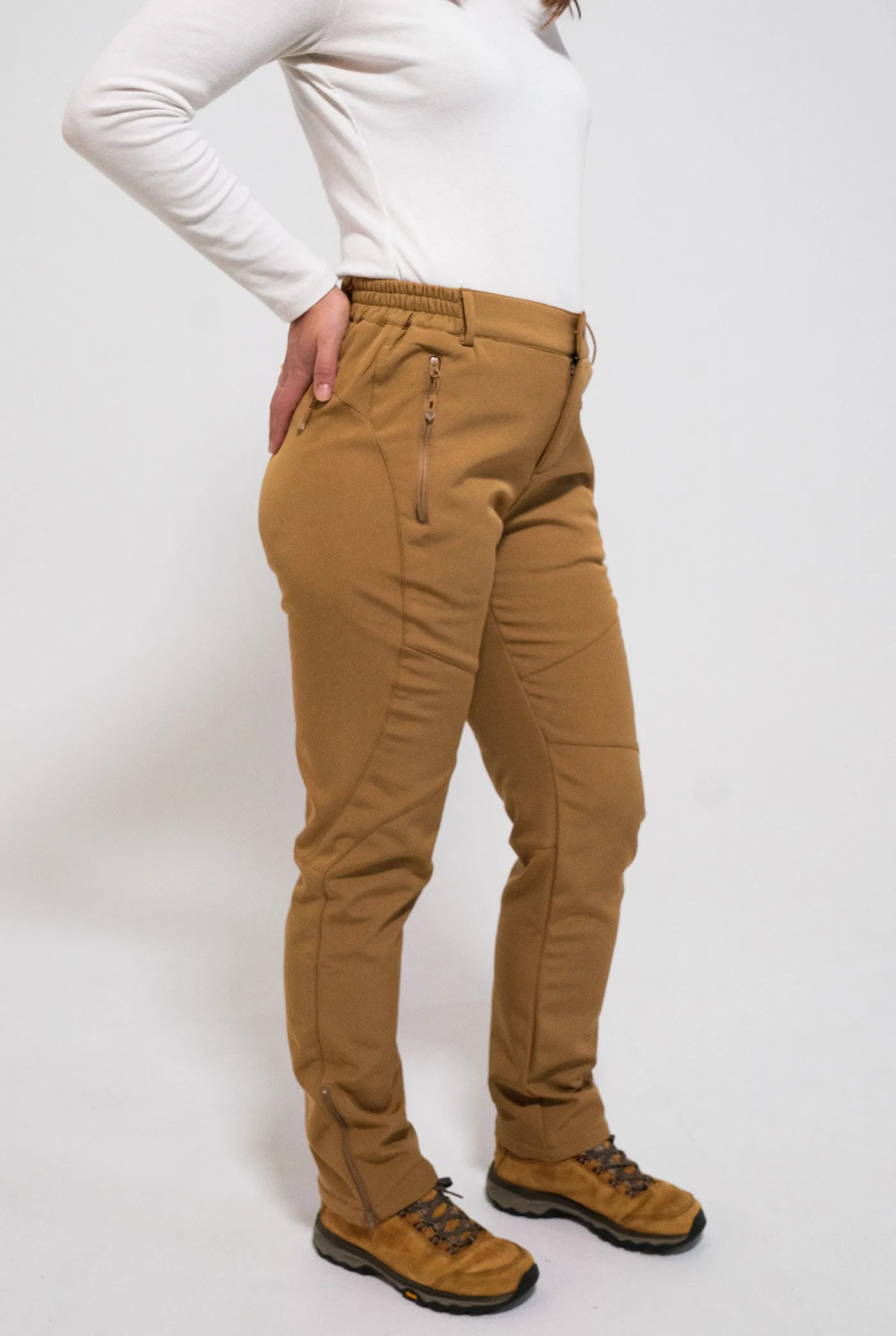 Women's "Adventure" Water Resistant Pants - (High Waisted - Khaki)